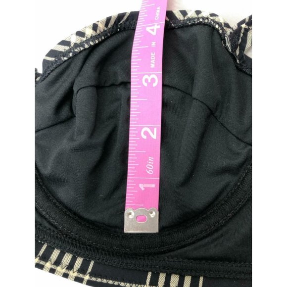 Michael Kors Bra Only Black Beige Sedona Plaid Size 4 NWT Underwire Top White - Picture 11 of 12